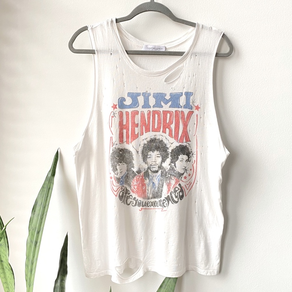Daydreamer Jimi Hendrix Distressed Muscle Tank